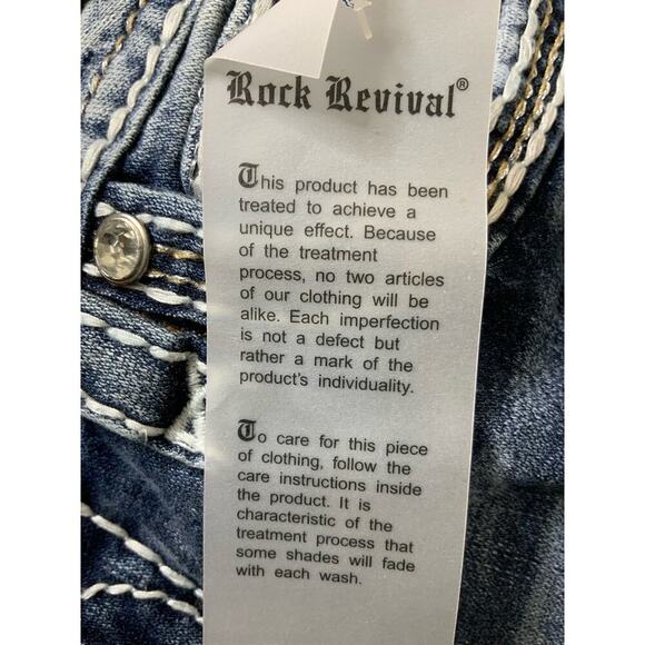 Rock Revival Rima Jeans Womens 26 Embellished Easy Skinny Leg Med Blue Denim NWT - Picture 15 of 16